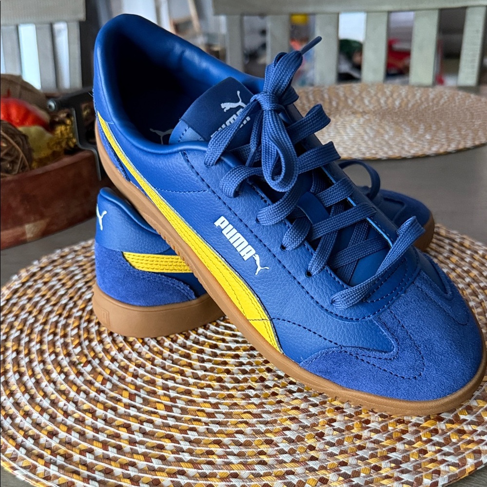 Puma Royal Blue and Yellow Sneakers